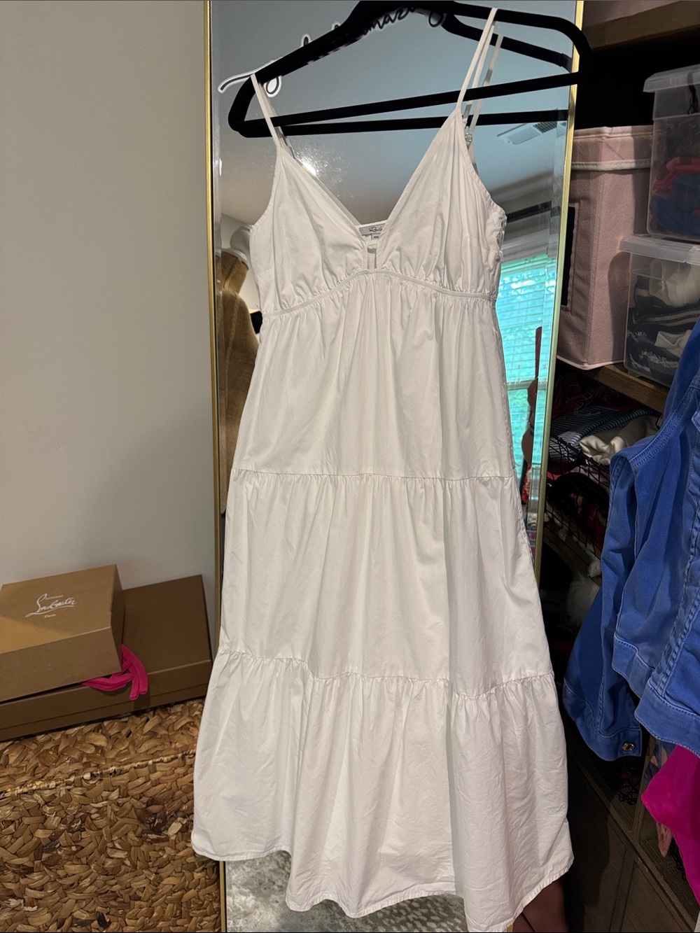 Rails White Tiered Spaghetti-Strap Maxi Dress